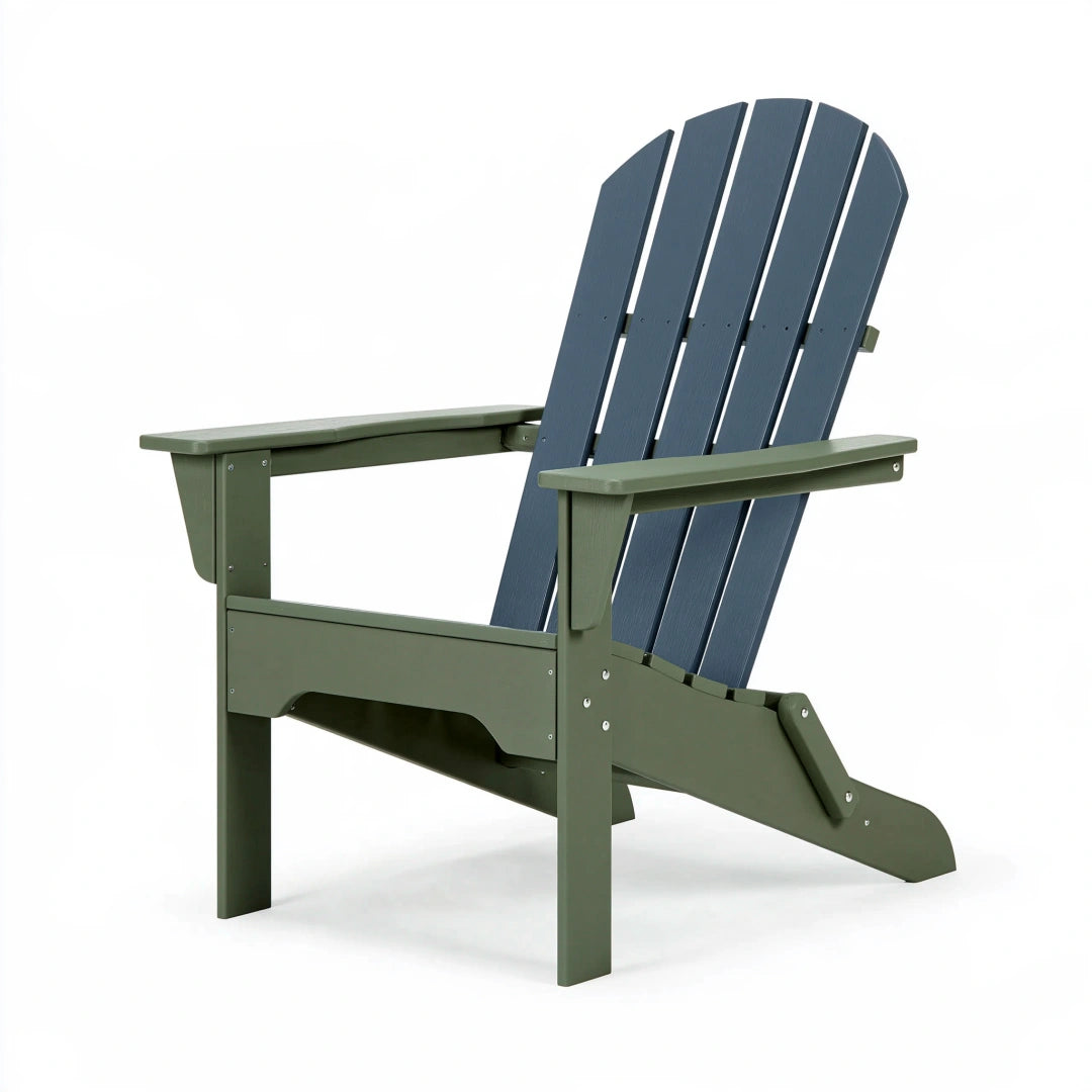 Adirondack-Gartenstuhl 83 x 80 x 98 cm Kunststoff Grün/Blau mit breiten Armlehnen
