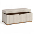 Sitzbank mit Stauraum 120 x 45 x 48 cm Textil Beige gepolstert