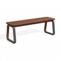 Gartenbank 150 x 40 x 45 cm Holz Braun mit Stahlgestell Anthrazit - Lamellendesign für Außenbereich