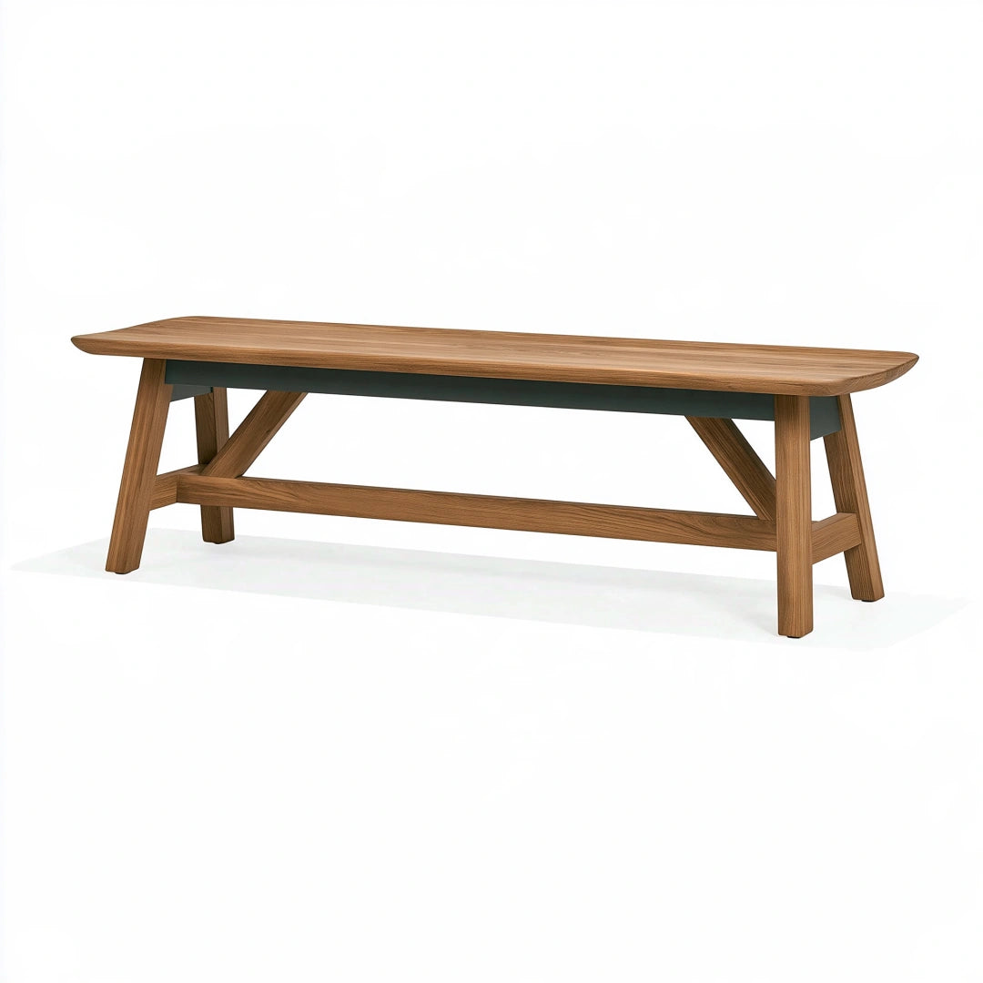 Sitzbank 180 x 40 x 45 cm aus Holz in Braun/Dunkelgrau im modernen Stil