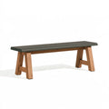 Sitzbank 160 x 40 x 46 cm Holz Braun Schwarz gepolstert im modernen Stil