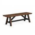 Sitzbank 180 x 40 x 45 cm Holz Dunkelbraun mit Metallgestell im Industriestil