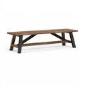 Sitzbank 180 x 40 x 45 cm Holz und Metall Braun Schwarz im Industriedesign