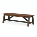 Sitzbank 180 x 35 x 45 cm Holz Braun Schwarz im Industriestil