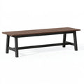 Gartenbank 180 x 35 x 45 cm Holz und Metall Braun Schwarz - Lattenoptik