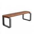 Sitzbank 120 x 40 x 45 cm Holz Braun Metallgestell Modern