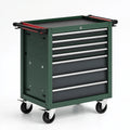 Werkzeugwagen 78 x 46 x 97 cm Stahl Grün Schwarz mit 7 Schubladen fahrbar