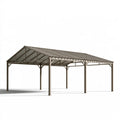 Carport 600 x 300 x 270 cm Stahl grau freistehend mit Satteldach