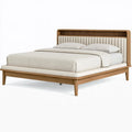Polsterbett 180 x 200 cm mit Holzrahmen in Naturbeige - modernes Doppelbett